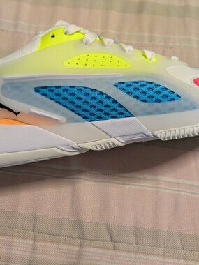 Jordan Multicolor Low Top Basketball Sneaker White Neon Blue Pink Orange Size 10